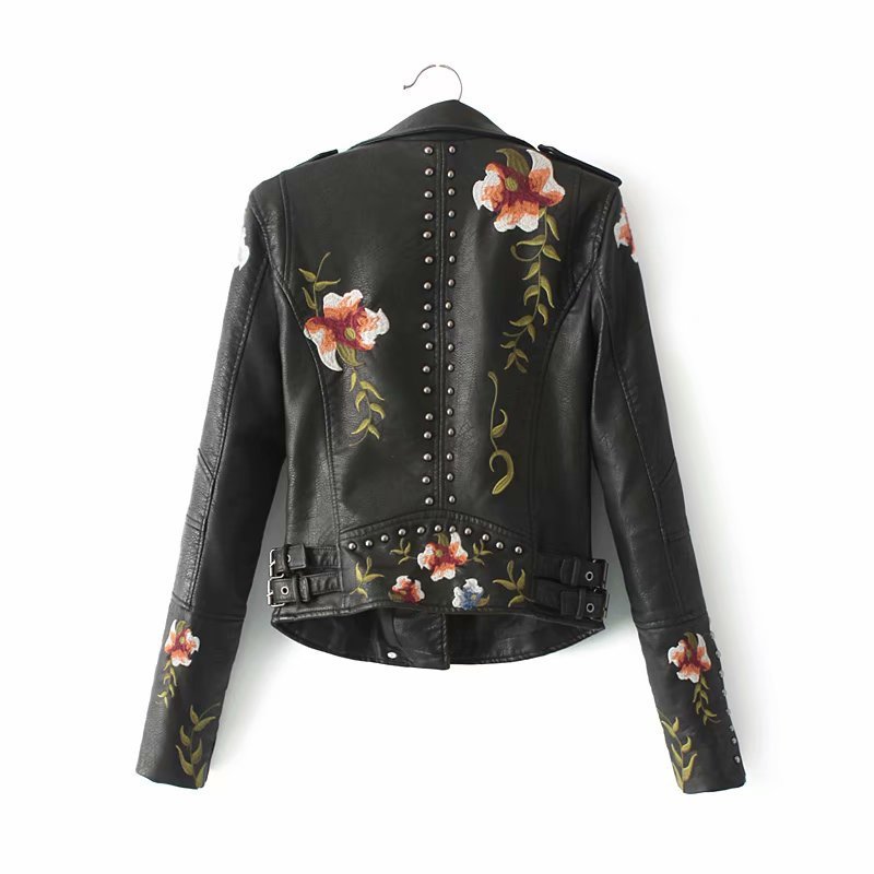 R&B | Bestickte Verziert Veganlederjacke
