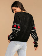 R&B | Rentiere Jacquard Strick Weihnachts Pullover