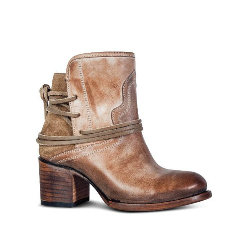 Elegante Leder Damen Stiefeletten R&B