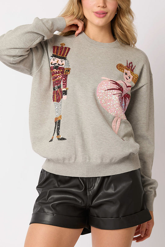 R&B | Weihnachtssoldat Pailletten Mode Lässiger Sweatshirt