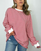 R&B | Gestreifter Übergroßer Pullover