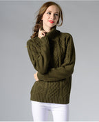 R&B | Damen Rollkragenpullover mit langen Ärmeln und Kabelstrick