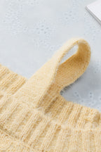 R&B | Aprikosenfarbener asymmetrischer Ausschnitt Pullover mit kalten Schultern und Wimpern