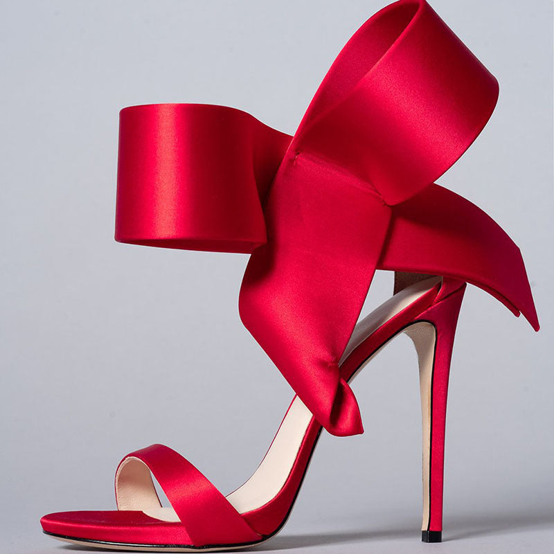 R&B | Sommer Übergröße Schleife Knöchelriemen High Heels Sandalen für Frauen