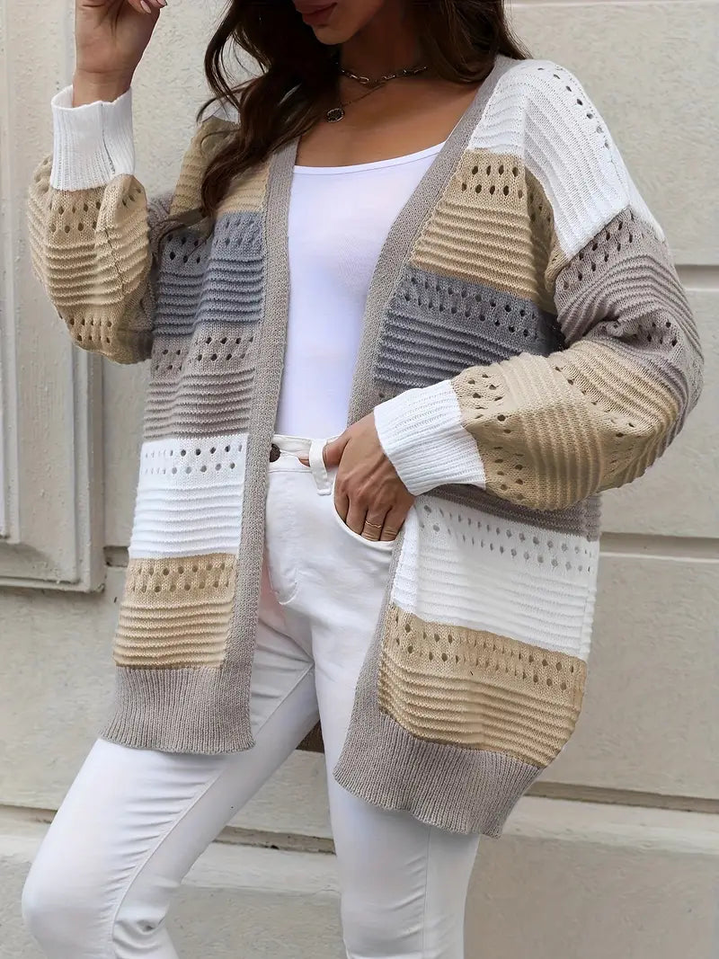 R&B | Strickjacke mit Farbblockierungen