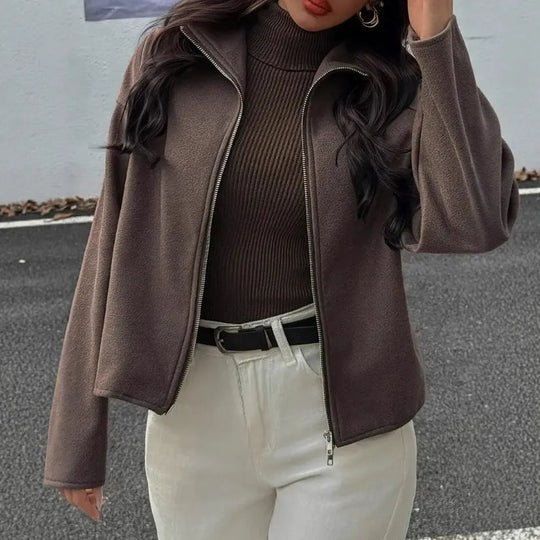 R&B | kurze Jacke mit Stehkragen und Reißverschluss