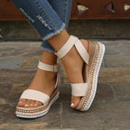R&B | Sommer Sandalen mit Schnallenriemen und Plateau