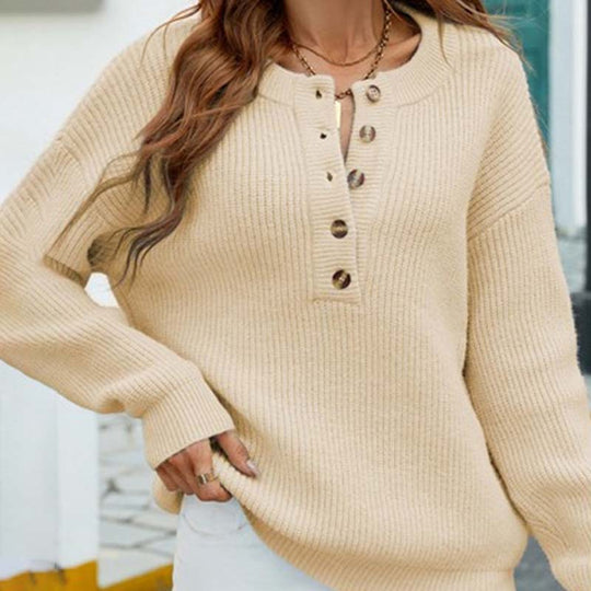R&B | Einfarbiger Strickpullover Mit Feinem Strick