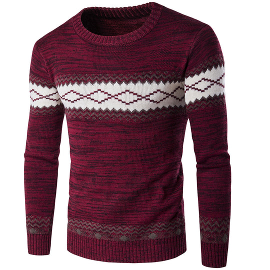 Herren modischer Strickpullover mit grafischem Muster R&B