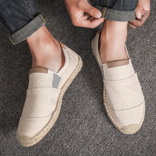 R&B | Boss Stilvolle Handgemachte Leinwandstrohschuhe Sommer-Chic