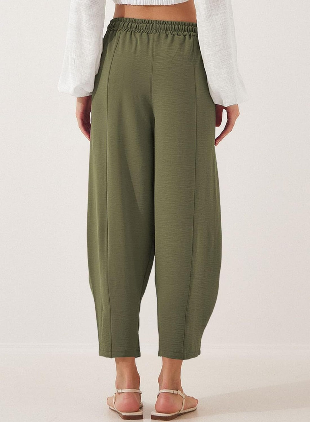R&B | Locker lässige Neun-Punkt-Hose mit Kordelzug und elastischer Taille