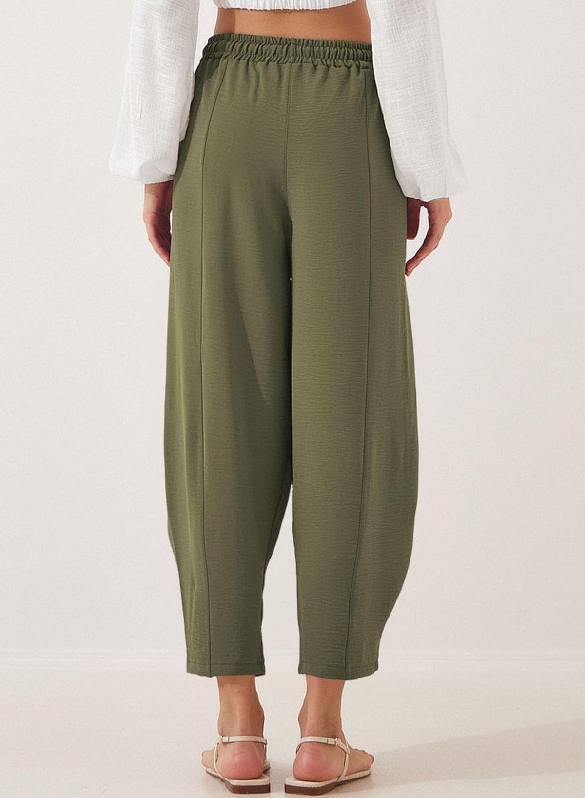 R&B | Locker lässige Neun-Punkt-Hose mit Kordelzug und elastischer Taille