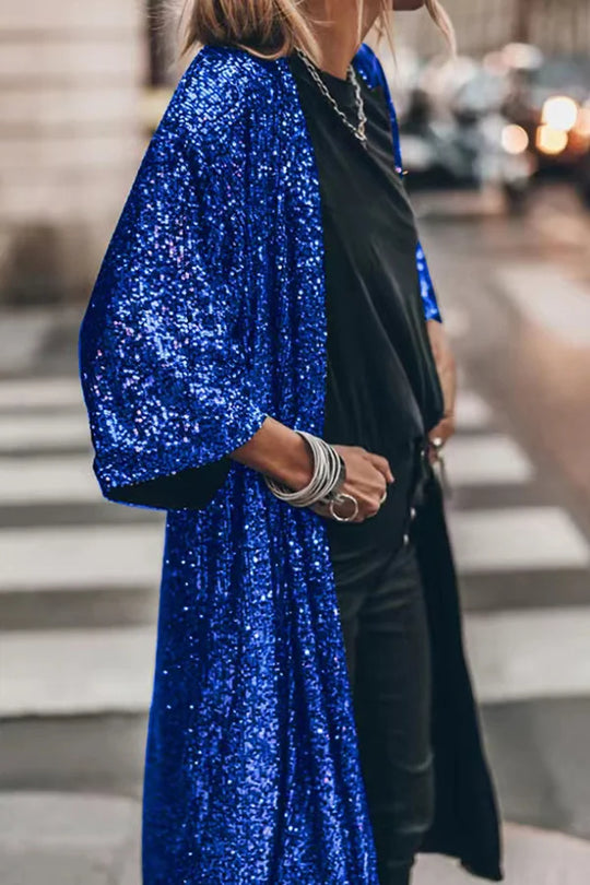 R&B – Modischer Pailletten-Cardigan
