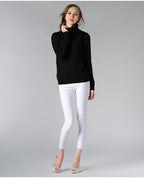 R&B | Damen Rollkragenpullover mit langen Ärmeln und Kabelstrick