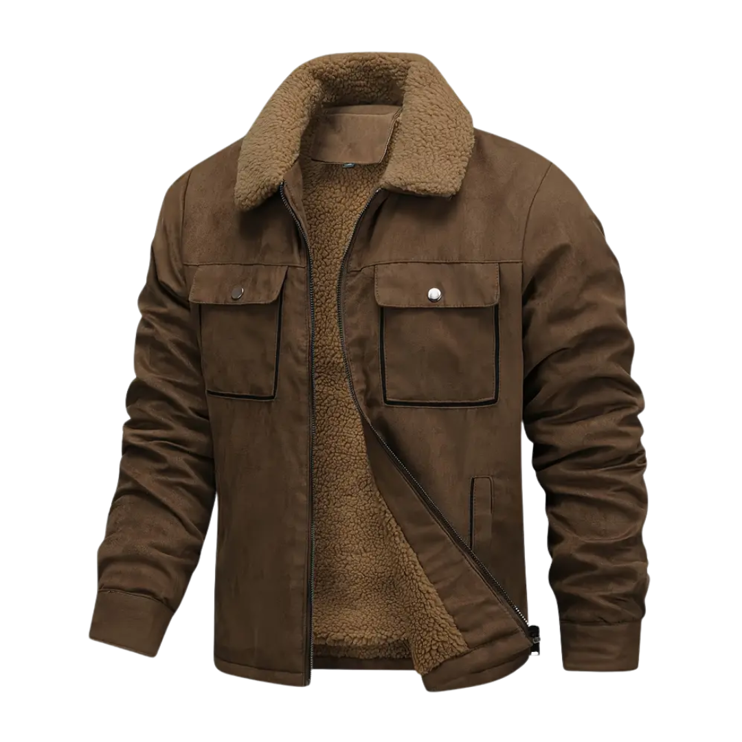 R&B | Herren Outdoor-Jacke gefüttert mit Teddy & Schalkragen