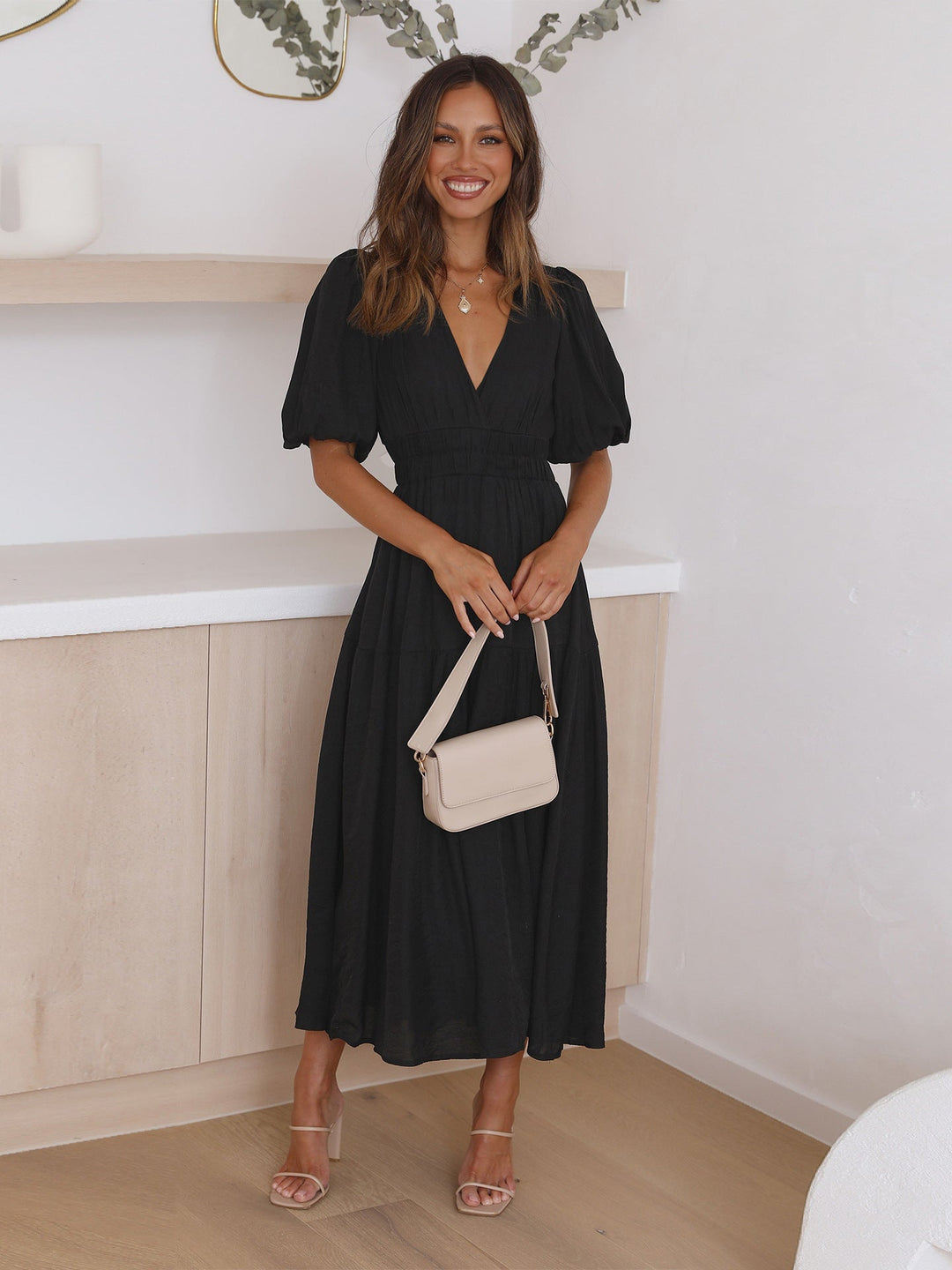 R&B | Kleid Mit Puffärmeln