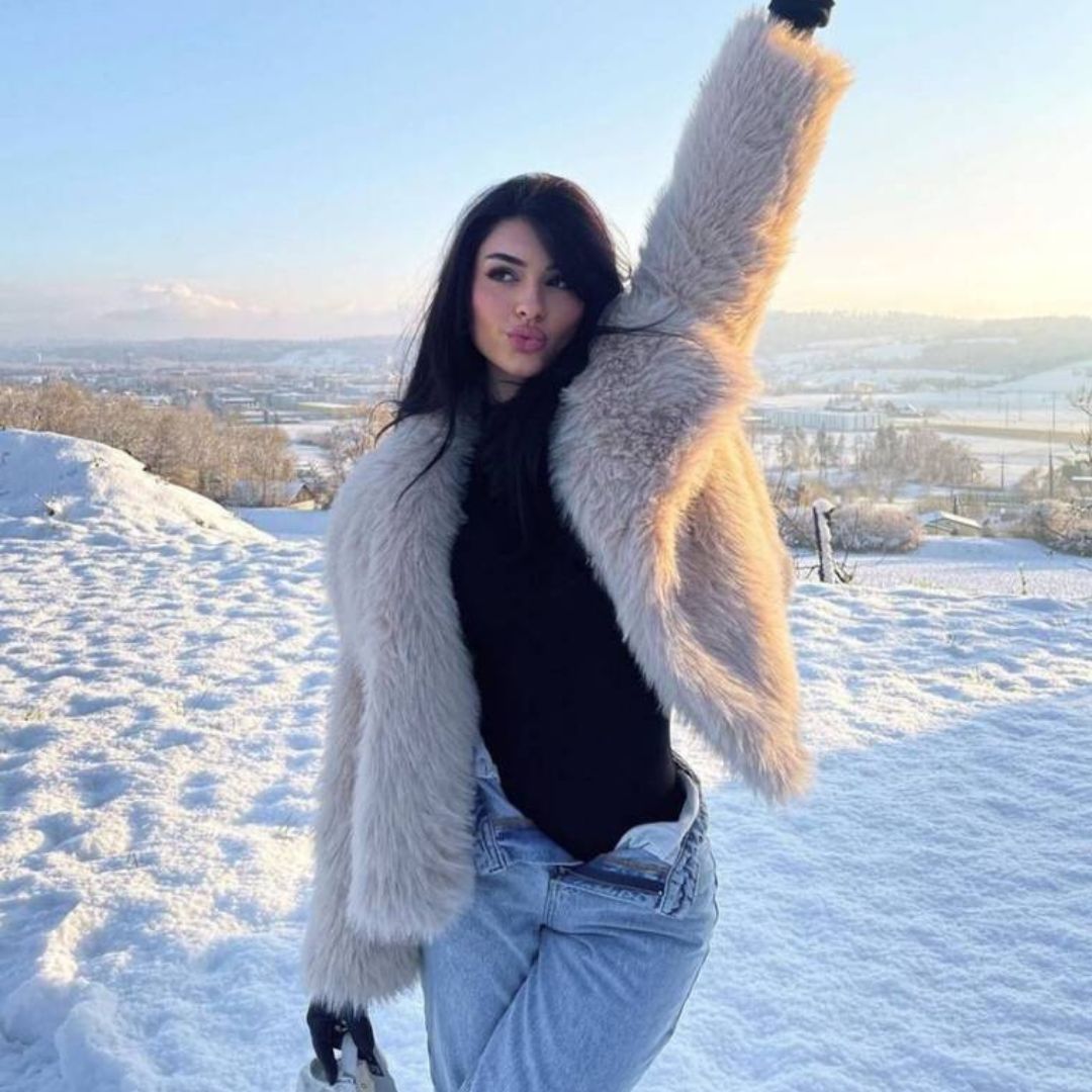 North - Plüsch-Wintermantel aus Kunstfell