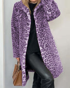 R&B | Leoparden Lange Weiche Jacke