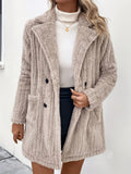 R&B | Doppelknopf-plüschjacke mit Reverskragen Polyester Weich und Warm