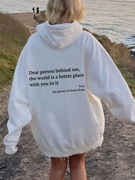 R&B | Oversized Hoodie mit Kängurutasche Und Kordelzug Und Buchstabendruck