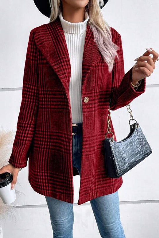 R&B | Kollektion Karierter Kragen Langarmjacke