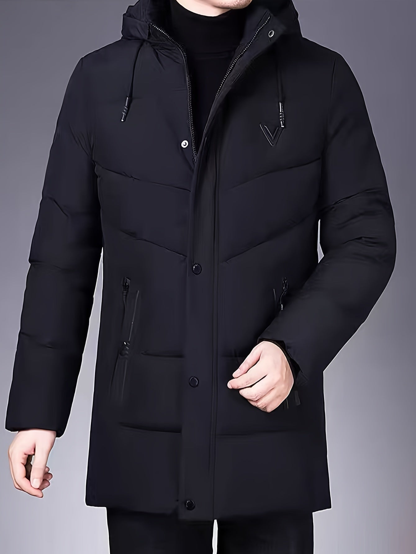 R&B | Warme Pufferjacke mit Kapuze Polyester Stil und Schutz