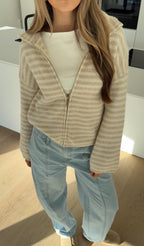 Unisex Warme Strickjacke in Zimt