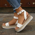 R&B | Sommer Sandalen mit Schnallenriemen und Plateau