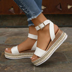 R&B | Sommer Sandalen mit Schnallenriemen und Plateau