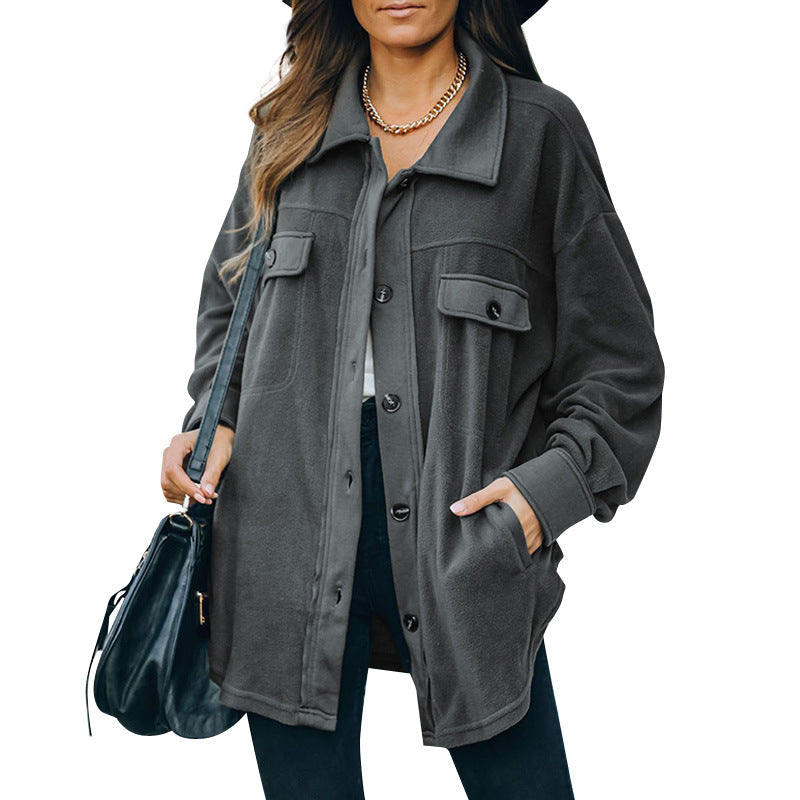 R&B | Fleece-Knopf-Jacke.