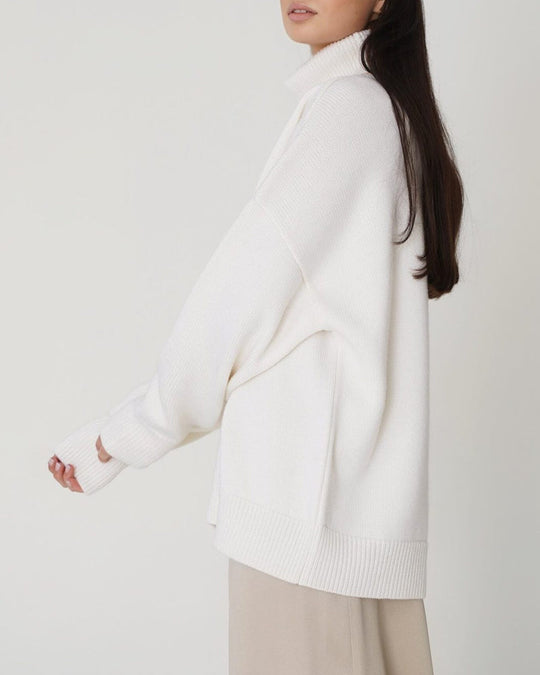 R&B | Eleganter Oversized Damen Rollkragenpullover Aus Baumwolle