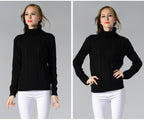 R&B | Damen Rollkragenpullover mit langen Ärmeln und Kabelstrick
