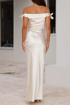 R&B | Rosiedress Schleife Knoten Off-Shoulder Maxi Partykleid