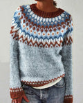 R&B | Wave Contrast Rundhalsausschnitt Sweater