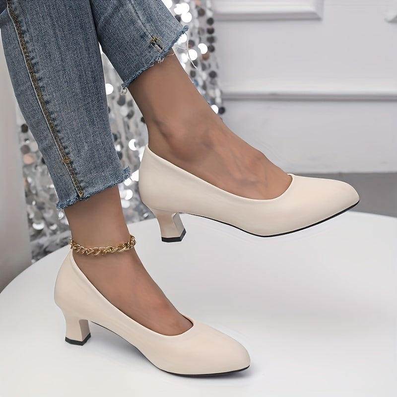 R&B | Stilvolle Damen Pumps mit Spitzem Zeh und Blockabsatz