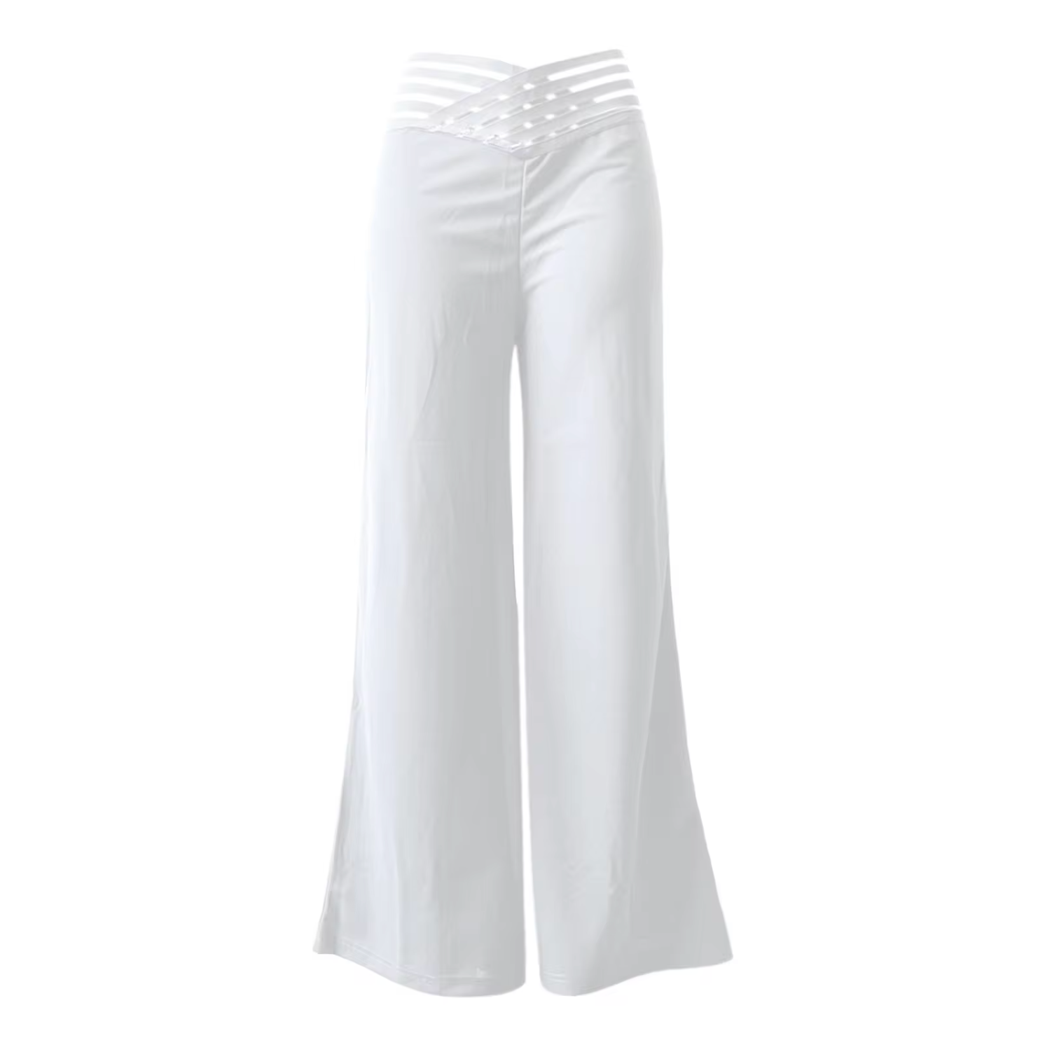 R&B | Hochtaillierte Flachbund-Hose mit Überkreuzten Beinen
