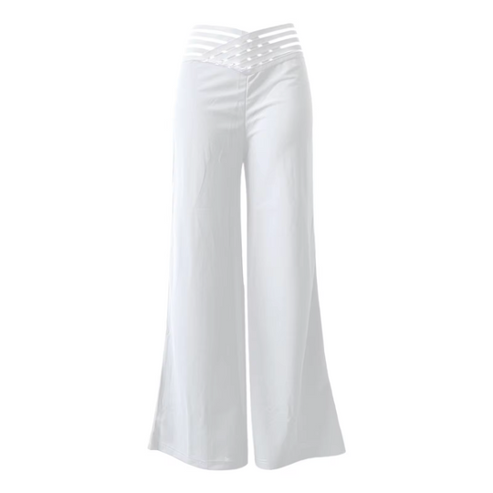 R&B | Hochtaillierte Flachbund-Hose mit Überkreuzten Beinen