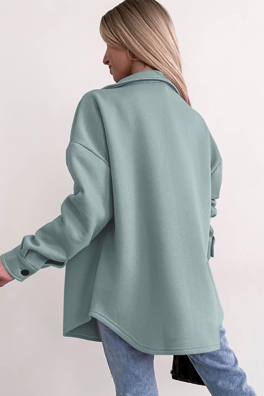 R&B | Oversized Hemdbluse mit Großen Taschen Polyester Minimalistisch und Stilvoll