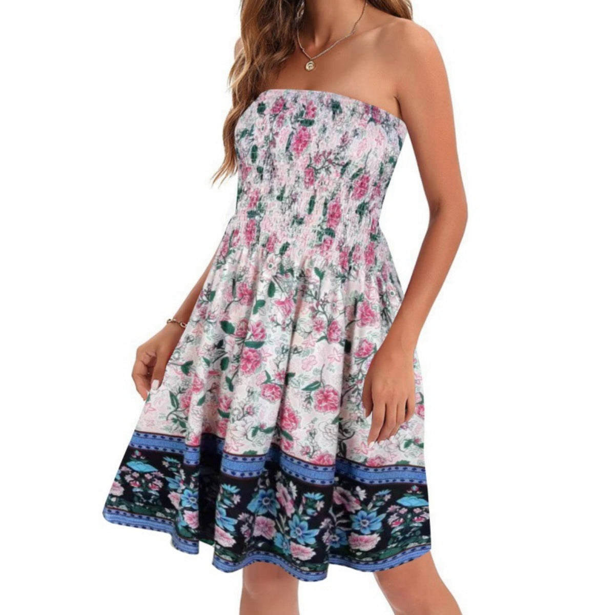 R&B | Bedrucktes Strandurlaub sexy Tube Top Kleid