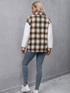R&B | Karierte Kragenknopf Jacke