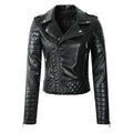 R&B | Damen Kunstleder Bikerjacke mit gesteppten Panels