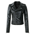 R&B | Damen Kunstleder Bikerjacke mit gesteppten Panels