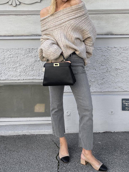 R&B | Rippstrickpullover Weiche Wolle Elegant und Warm