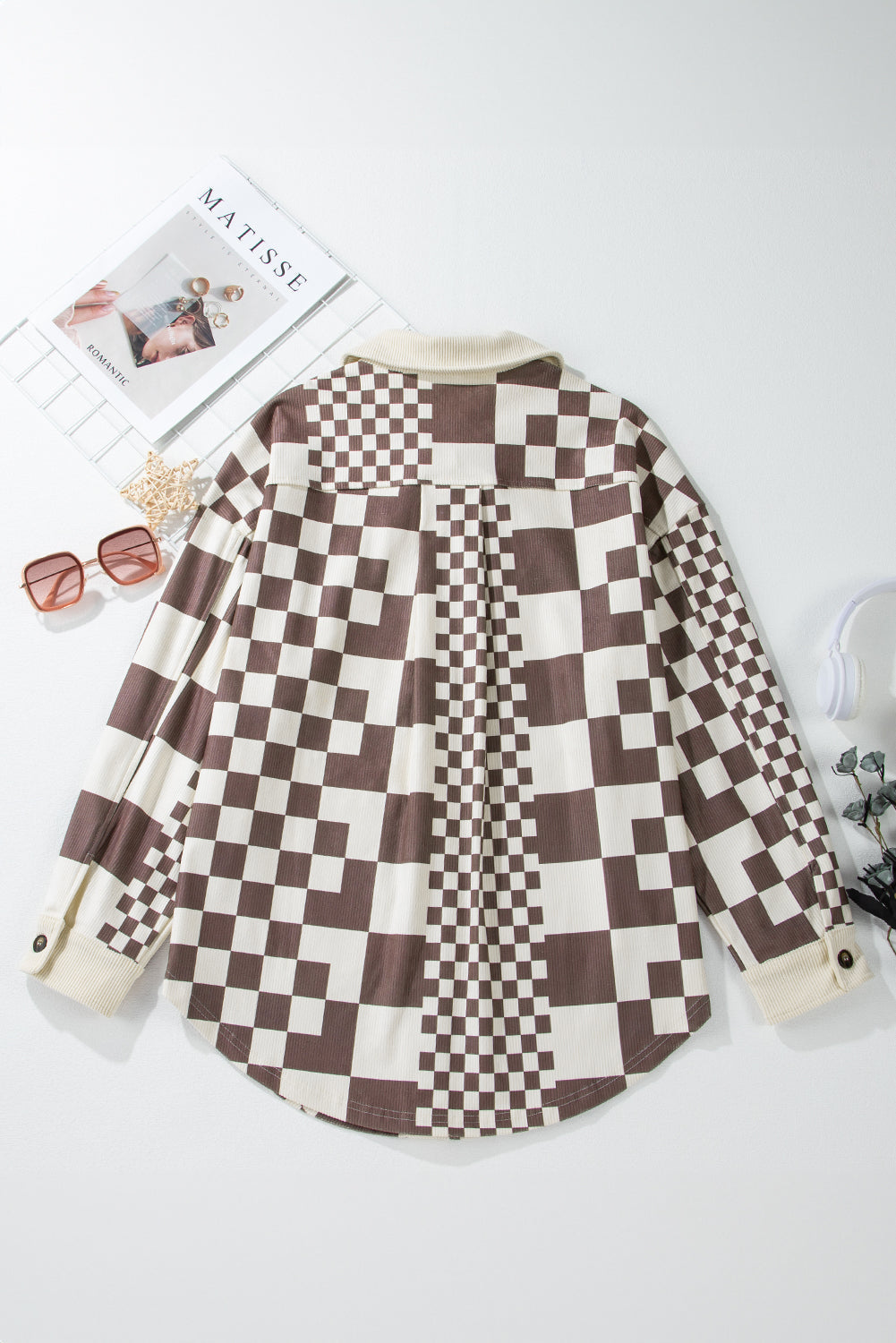R&B | Skakternet Hemdjacke Baumwollmischung Modern und Stilvoll