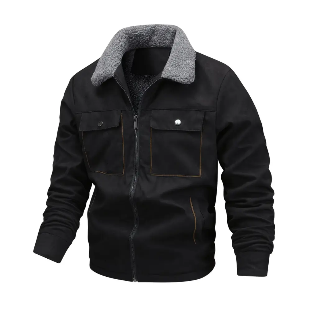 R&B | Herren Outdoor-Jacke gefüttert mit Teddy & Schalkragen