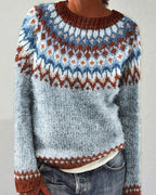 R&B | Wave Contrast Rundhalsausschnitt Sweater