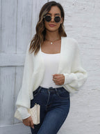 R&B | Bat Sleeve Offenes Front Kurzes Cardigan