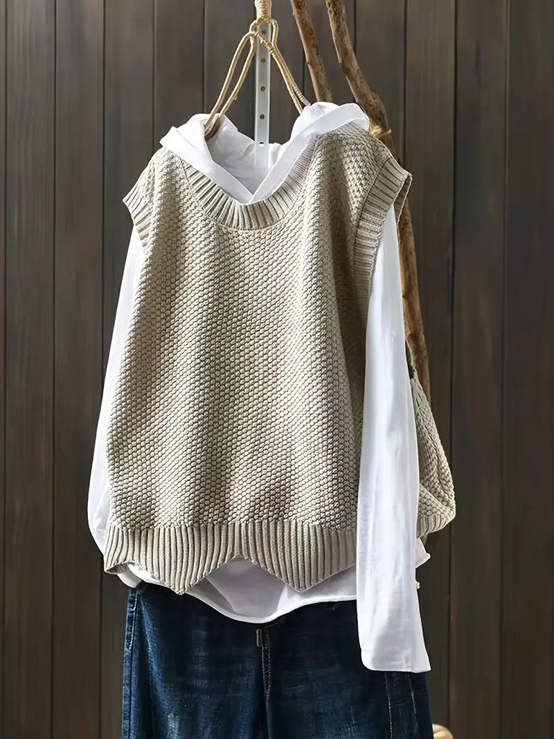 R&B | Strickweste Mit Rundhals