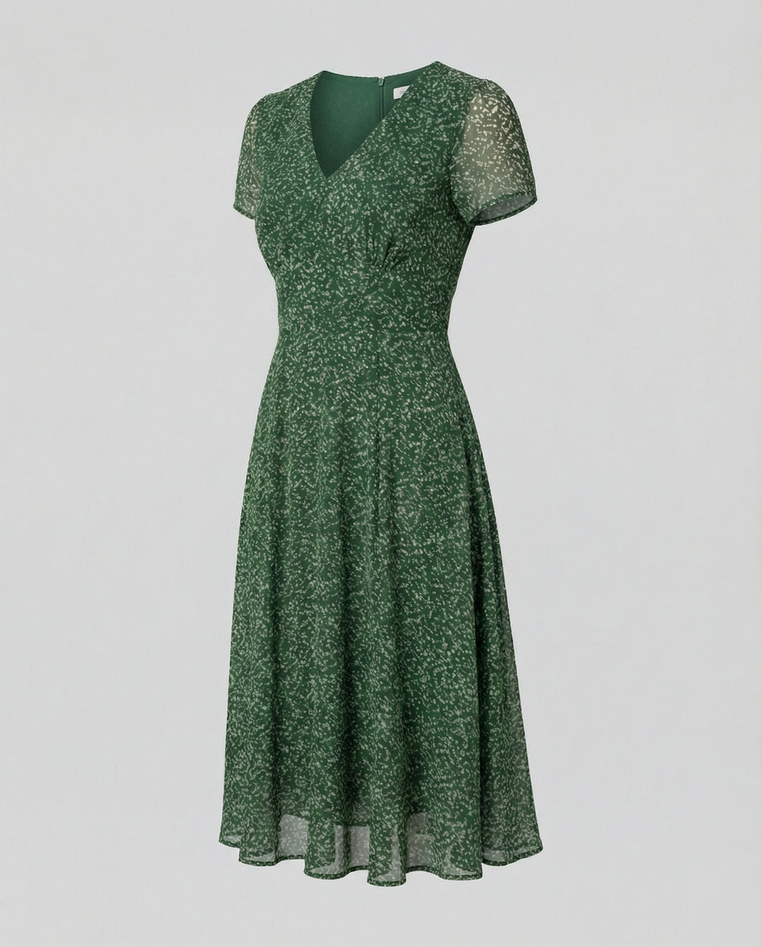 Verspieltes A-Linien Kleid mit V-Ausschnitt & Schwungvollem Saum