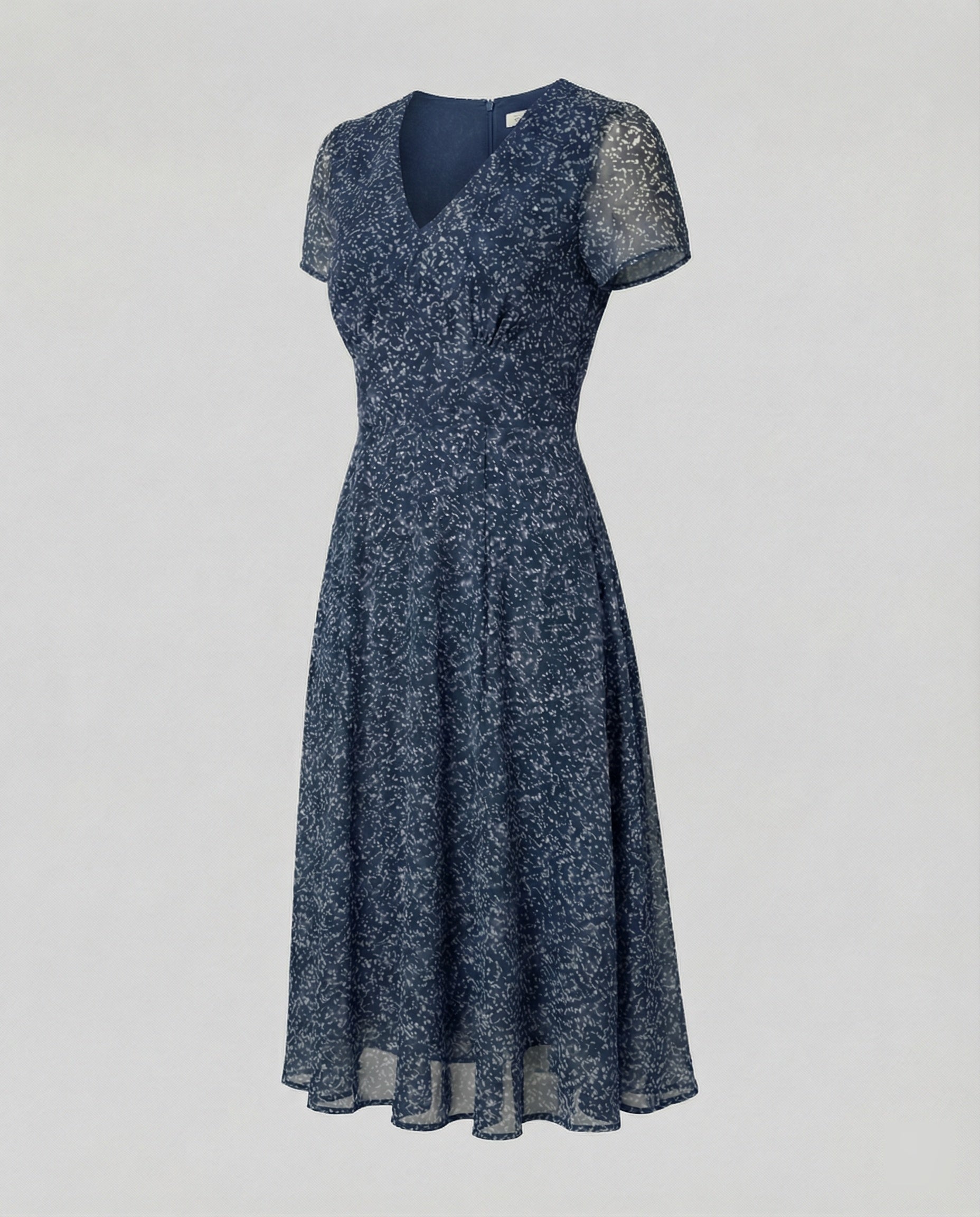 Verspieltes A-Linien Kleid mit V-Ausschnitt & Schwungvollem Saum